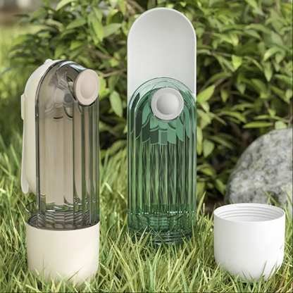 2-in-1 Portable Pet Water Bottle ? Green Dog Walking Drinking Cup with Feeding Bowl | Pet Travel Essentials