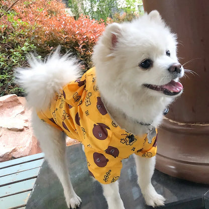 Bigeyedog Waterproof Dog Raincoat for French Bulldog Pug Corgi | Cute Printed Pet Rain Jacket | Windproof Polyester Dog Clothes