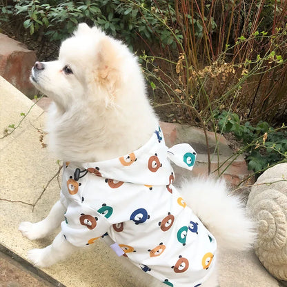 Bigeyedog Waterproof Dog Raincoat for French Bulldog Pug Corgi | Cute Printed Pet Rain Jacket | Windproof Polyester Dog Clothes