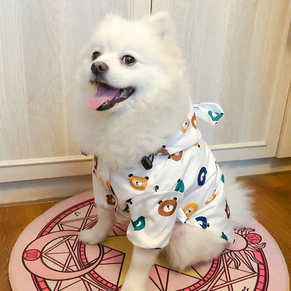 Bigeyedog Waterproof Dog Raincoat for French Bulldog Pug Corgi | Cute Printed Pet Rain Jacket | Windproof Polyester Dog Clothes