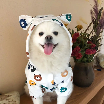 Bigeyedog Waterproof Dog Raincoat for French Bulldog Pug Corgi | Cute Printed Pet Rain Jacket | Windproof Polyester Dog Clothes
