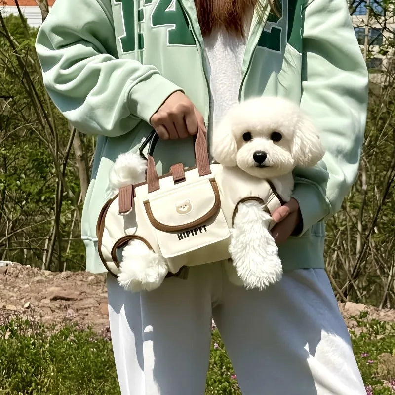Hands-Free Pet Carrier Backpack, Breathable Portable Dog Cat Travel Bag with Safety Leash, for Small Dogs Cats Outdoor Hiking