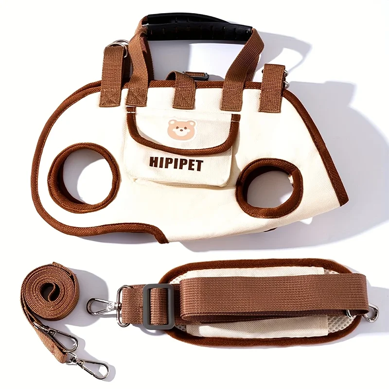 Pets Outdoor Carrying Bag Small Dogs And Medium-sized Cats with Harnesses Clip Adjustable Shoulder Handheld for Hiking Daily Use