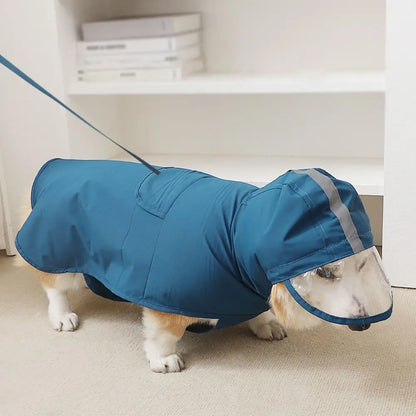 Premium TPU Waterproof Dog Raincoat with Clear Brim | Reflective Safety Pet Rain Jacket | Adjustable Windproof Dog Rain Cloak