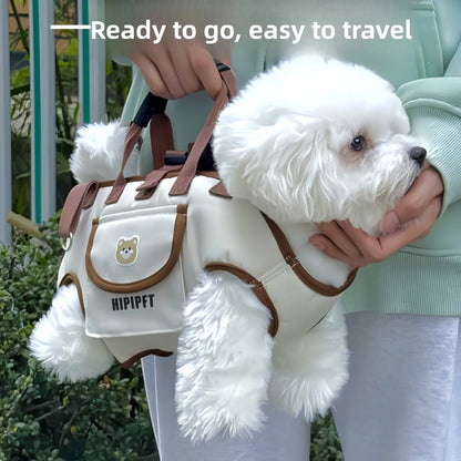 Hands-Free Pet Carrier Backpack, Breathable Portable Dog Cat Travel Bag with Safety Leash, for Small Dogs Cats Outdoor Hiking
