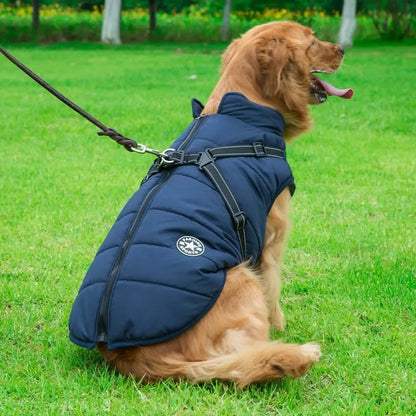 Waterproof Dog Jacket with Harness Winter Warm Dog Coat | Splash-Proof Pet Clothes for Labrador Golden Retriever French Bulldog Pug