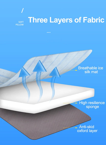 Summer Cooling Dog Bed For Large Medium Dog Puppy Orthopedic Memory Foam Mat With Pillow Breathable Waterproof Washable