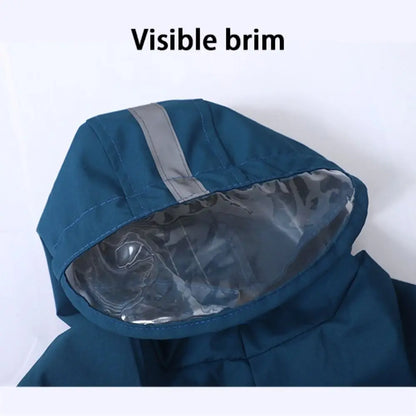 Premium TPU Waterproof Dog Raincoat with Clear Brim | Reflective Safety Pet Rain Jacket | Adjustable Windproof Dog Rain Cloak