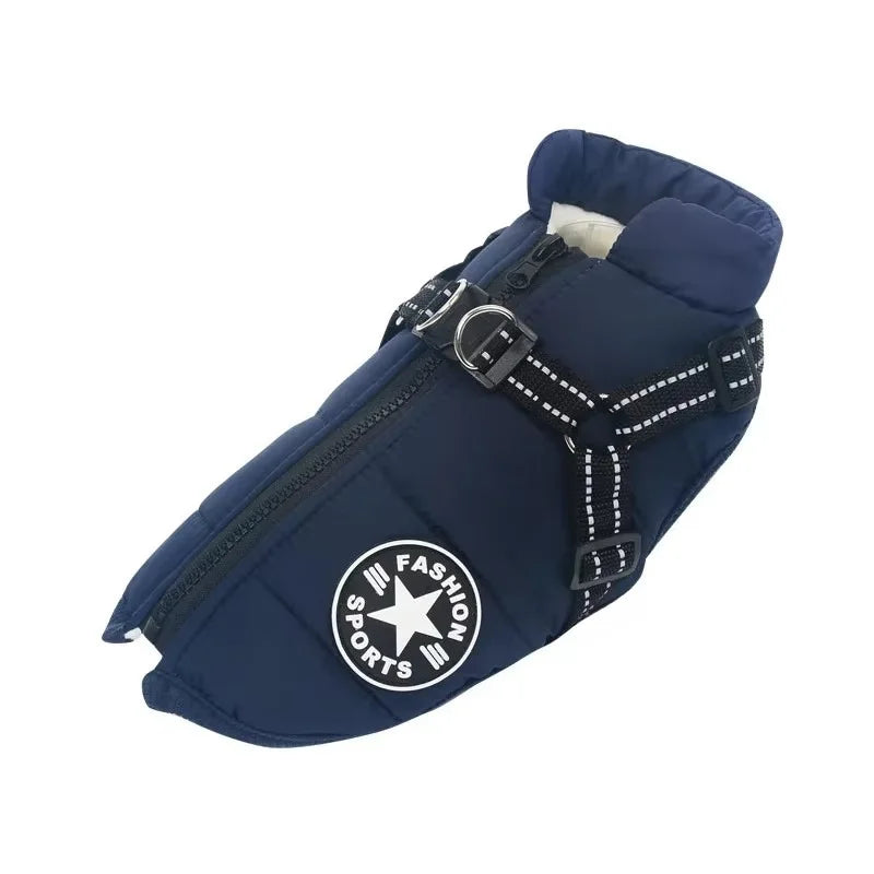 Waterproof Dog Jacket with Harness Winter Warm Dog Coat | Splash-Proof Pet Clothes for Labrador Golden Retriever French Bulldog Pug