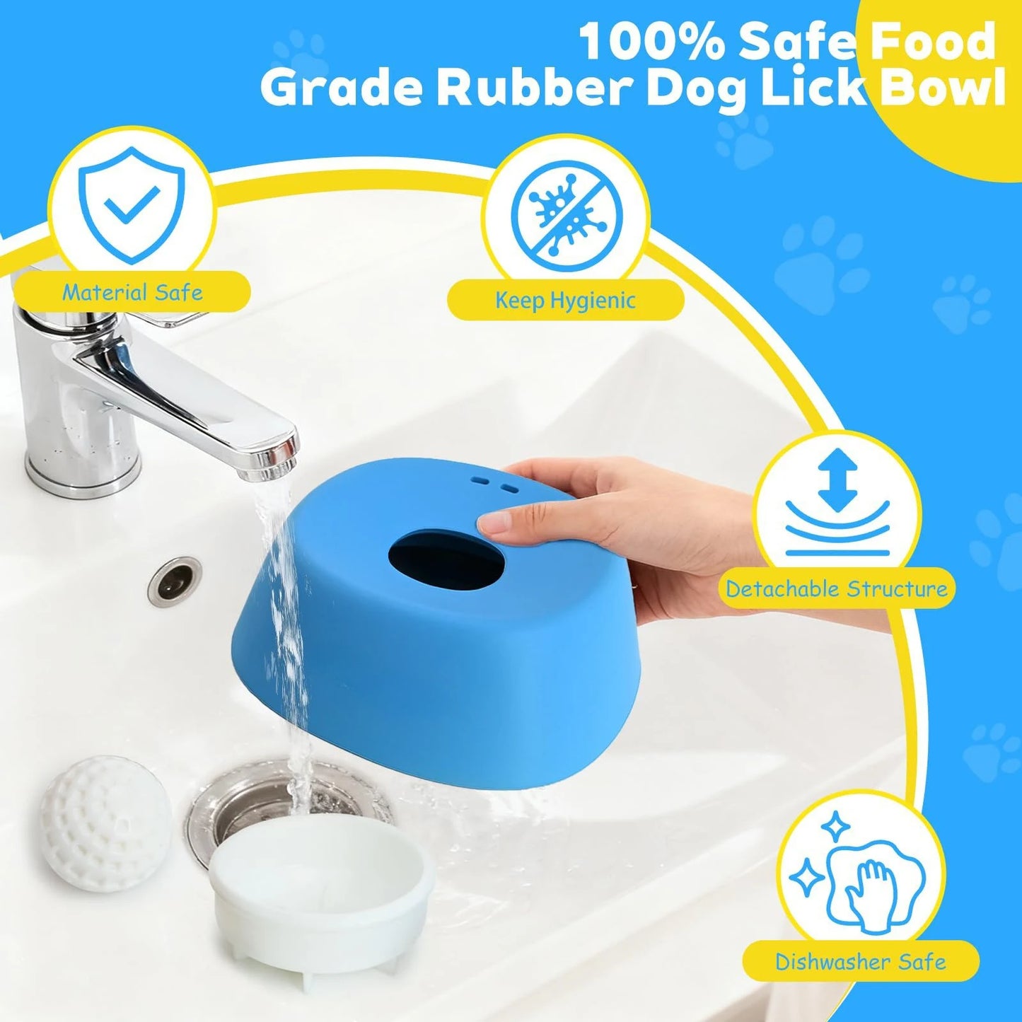 Dog Lick Toy, Slow Feeder & Anxiety Relief Licking Mat for Dogs & Cats, Non-Slip Suction Cup Interactive Food Dispenser for Food