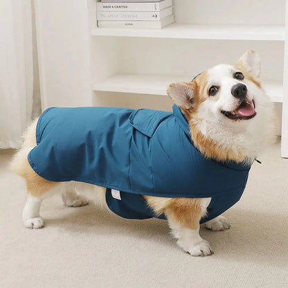 Premium TPU Waterproof Dog Raincoat with Clear Brim | Reflective Safety Pet Rain Jacket | Adjustable Windproof Dog Rain Cloak