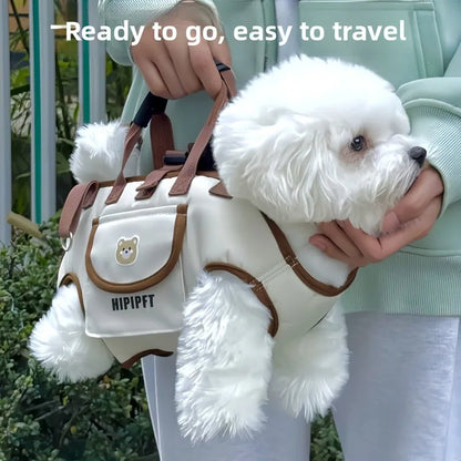 Hands-Free Pet Carrier Backpack, Breathable Portable Dog Cat Travel Bag with Safety Leash, for Small Dogs Cats Outdoor Hiking