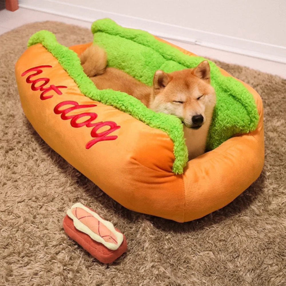 Pet Bed Hot Dog House Lounger Bed Kennel Mat Soft Fiber Pet Dog Puppy Warm Removable Washable Waterlon for Cats