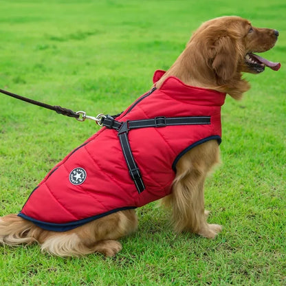 Waterproof Dog Jacket with Harness Winter Warm Dog Coat | Splash-Proof Pet Clothes for Labrador Golden Retriever French Bulldog Pug