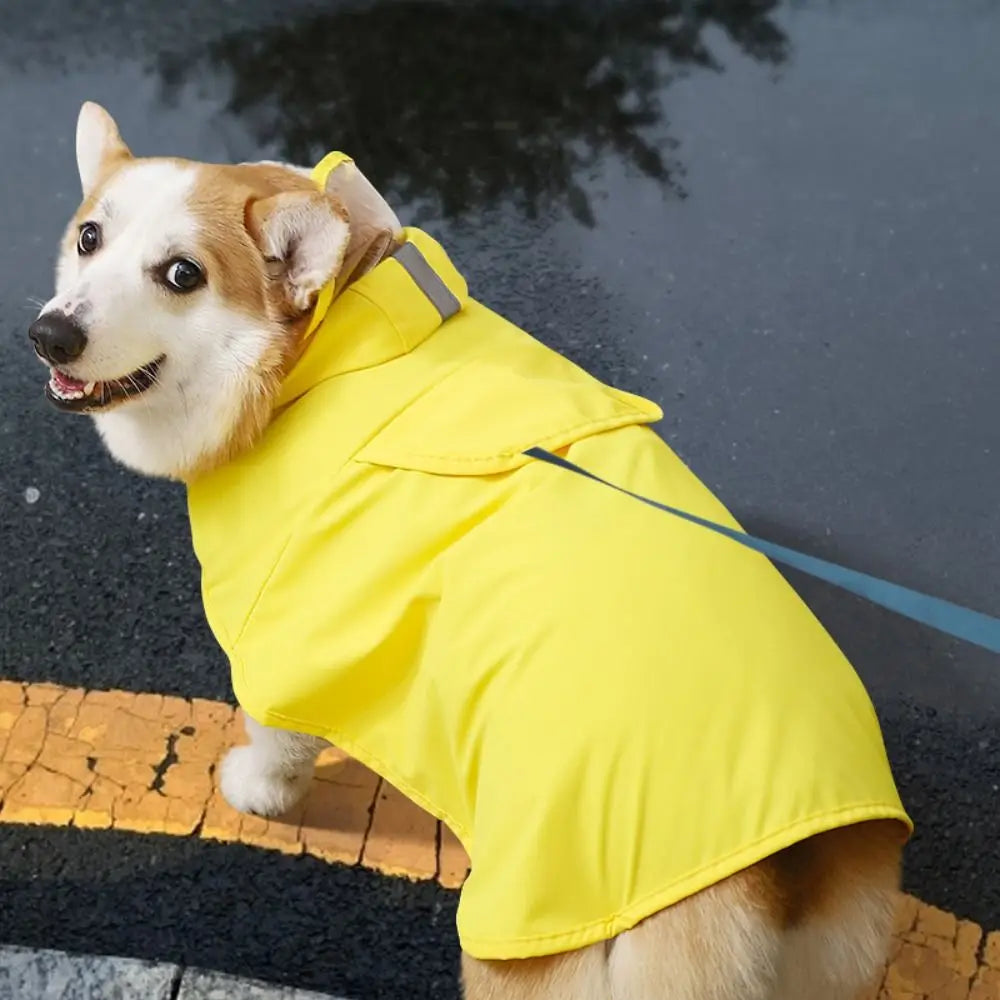 Premium TPU Waterproof Dog Raincoat with Clear Brim | Reflective Safety Pet Rain Jacket | Adjustable Windproof Dog Rain Cloak