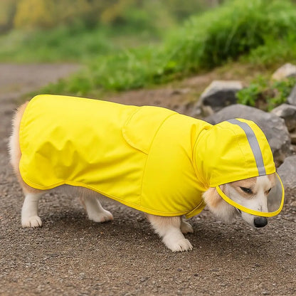 Premium TPU Waterproof Dog Raincoat with Clear Brim | Reflective Safety Pet Rain Jacket | Adjustable Windproof Dog Rain Cloak