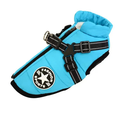 Waterproof Dog Jacket with Harness Winter Warm Dog Coat | Splash-Proof Pet Clothes for Labrador Golden Retriever French Bulldog Pug