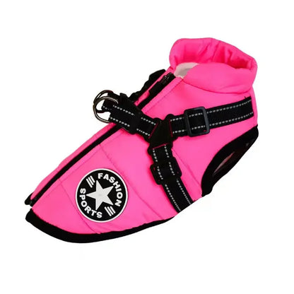 Waterproof Dog Jacket with Harness Winter Warm Dog Coat | Splash-Proof Pet Clothes for Labrador Golden Retriever French Bulldog Pug